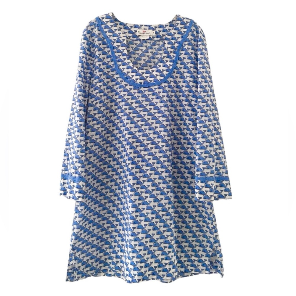 Vineyard Vines Blue Whale Pattern Swim Coverall Tunic XS